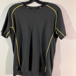 Salomon Charcoal Gray Short Sleeve Baselayer Hiking Shirt